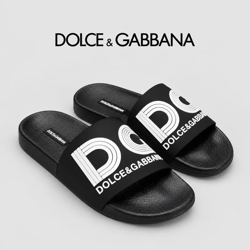 Dolce & Gabbana DG Men's Embossed-Logo PVC Slides