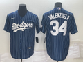 Men's Los Angeles Dodgers Fernando Valenzuela #34 Blue Fashion Baseball Jerseys