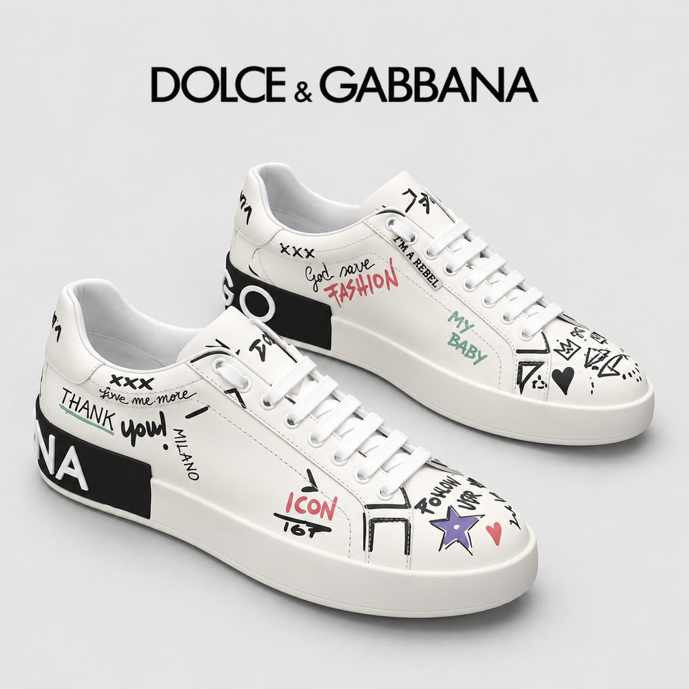 Dolce & Gabbana DG Heavy-Craft Calfskin Sneakers with 5D Accents