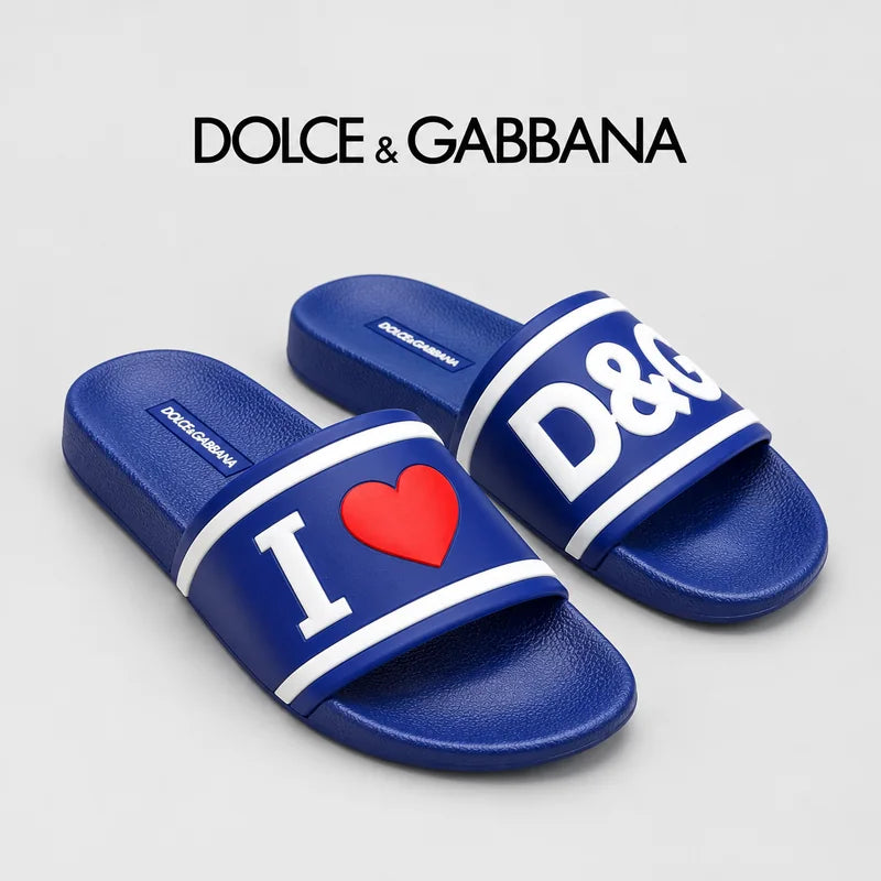 Dolce & Gabbana DG Men's Embossed-Logo PVC Slides
