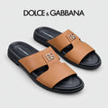 Dolce & Gabbana DG Men's Handcrafted Calfskin Slides Multi-Color
