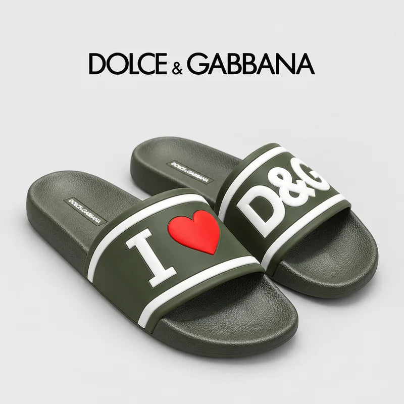 Dolce & Gabbana DG Men's Embossed-Logo PVC Slides