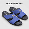 Dolce & Gabbana DG Men's Handcrafted Calfskin Slides Multi-Color