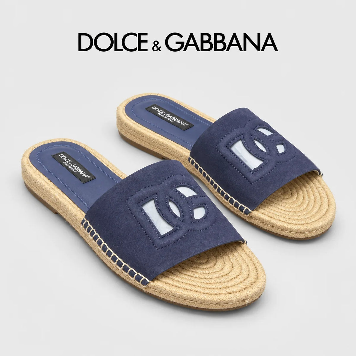 Dolce & Gabbana DG Men's Leather Strap Sandals with Aluminum Buckle