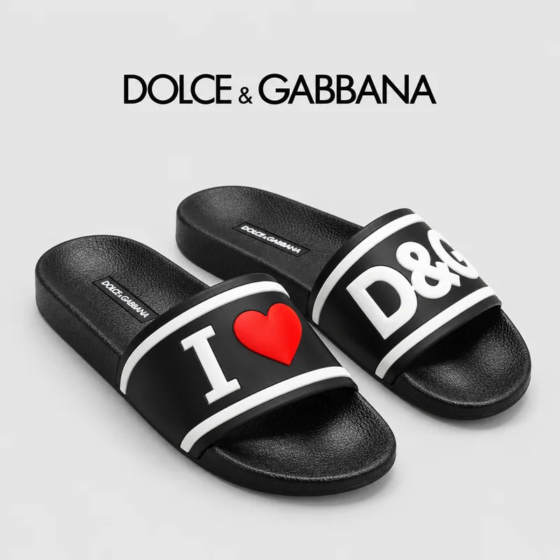 Dolce & Gabbana DG Men's Embossed-Logo PVC Slides
