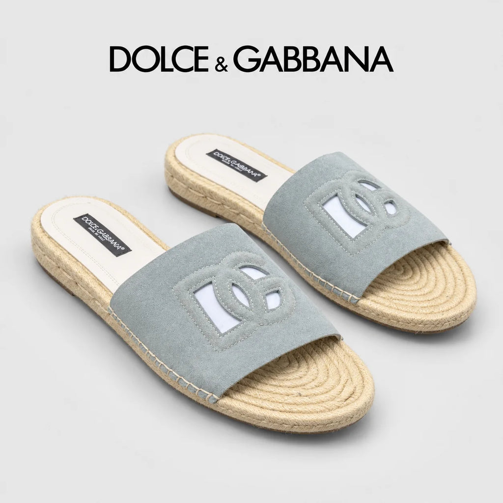 Dolce & Gabbana DG Men's Leather Strap Sandals with Aluminum Buckle