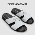 Dolce & Gabbana DG Men's Handcrafted Calfskin Slides Multi-Color