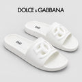 Dolce & Gabbana DG Men's Calfskin Puff Slides with Embossed Logo