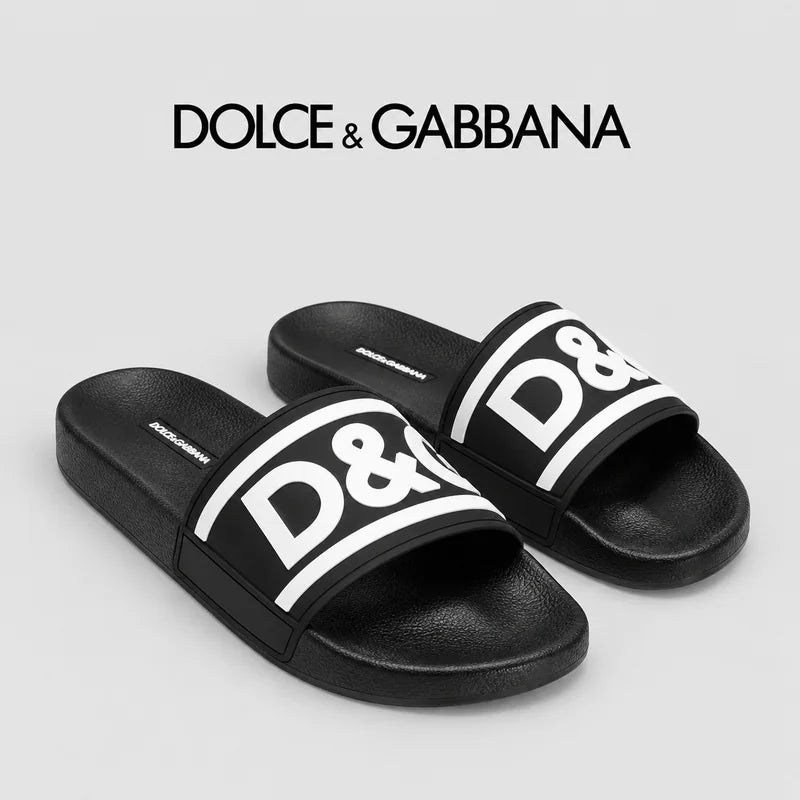 Dolce & Gabbana DG Men's Embossed-Logo PVC Slides