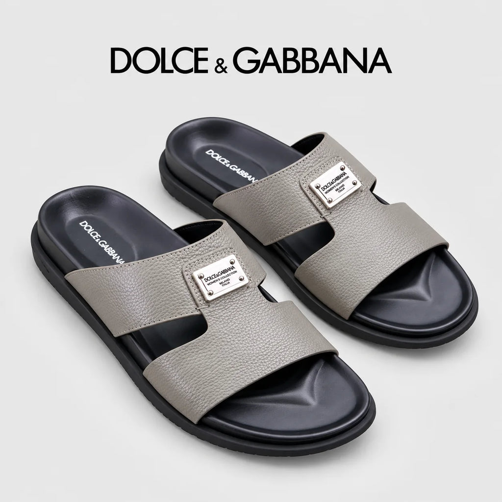 Dolce & Gabbana DG Men's Handcrafted Calfskin Slides Multi-Color