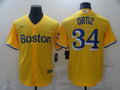 Men's Boston Red Sox David Ortiz #34 Yellow Replica Baseball Jerseys