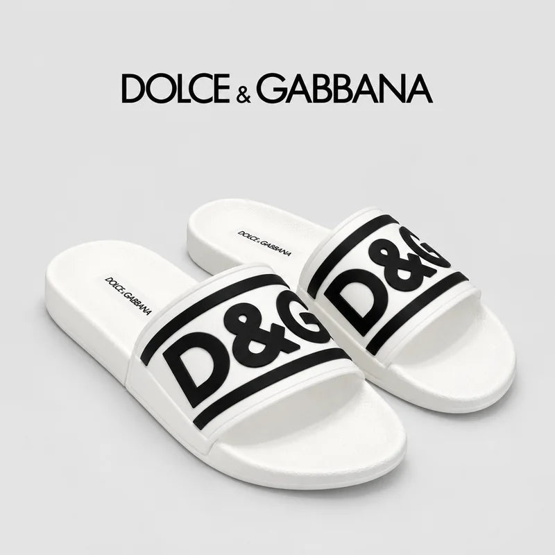Dolce & Gabbana DG Men's Embossed-Logo PVC Slides