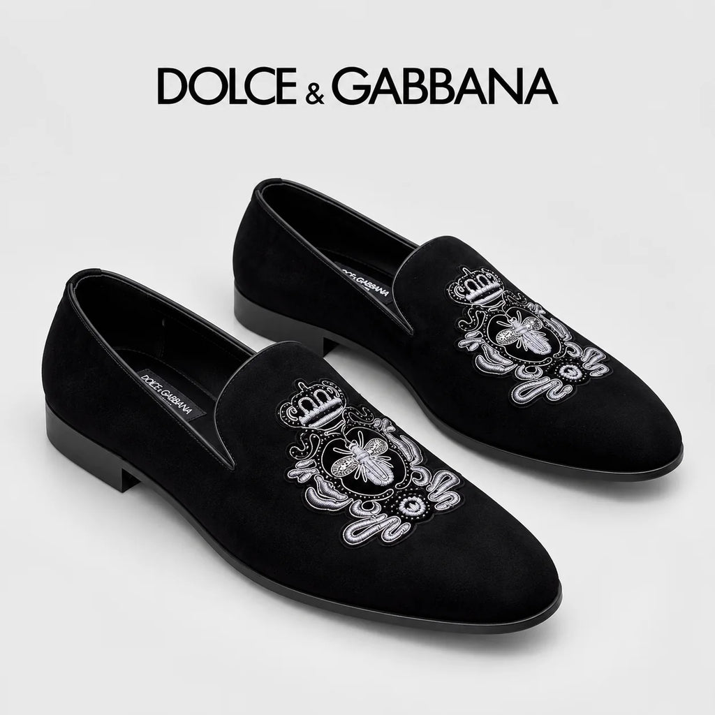 Dolce & Gabbana DG Men's Moccasin Loafers with Metal Horsebit