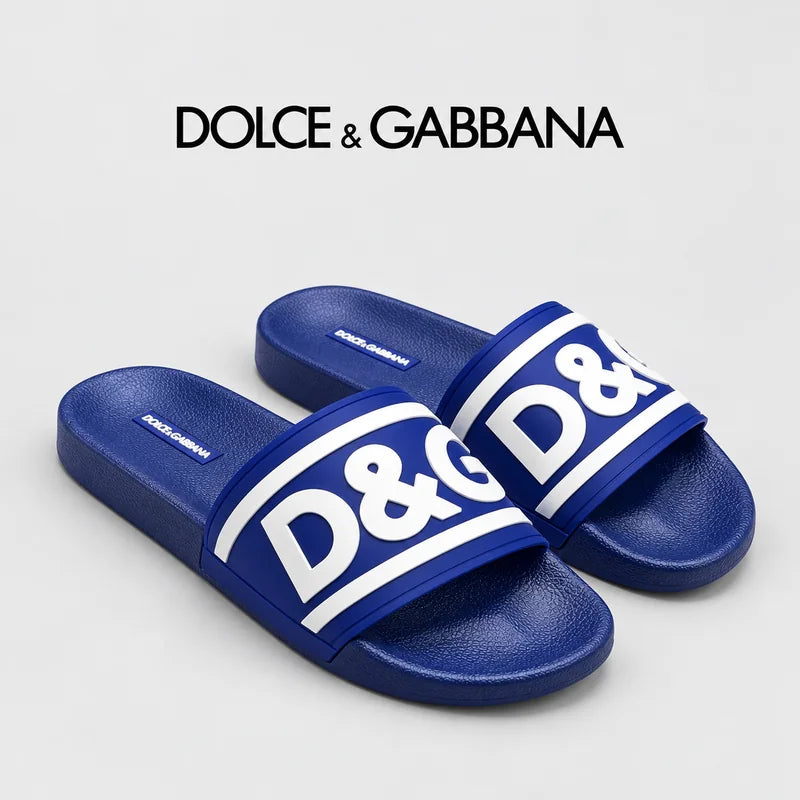 Dolce & Gabbana DG Men's Embossed-Logo PVC Slides