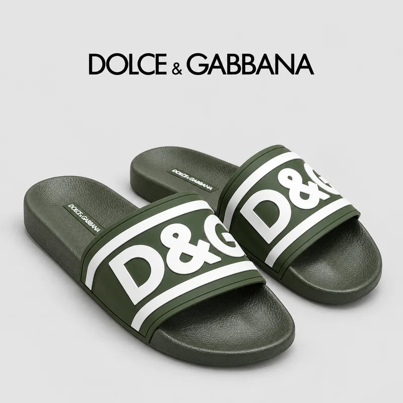 Dolce & Gabbana DG Men's Embossed-Logo PVC Slides