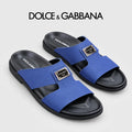 Dolce & Gabbana DG Men's Handcrafted Calfskin Slides Multi-Color