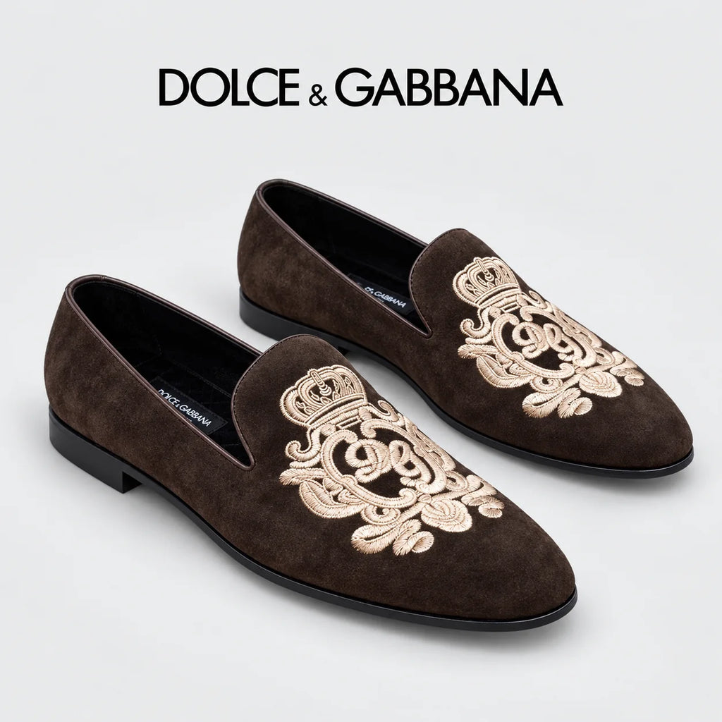 Dolce & Gabbana DG Men's Moccasin Loafers with Metal Horsebit