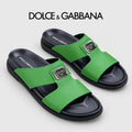 Dolce & Gabbana DG Men's Handcrafted Calfskin Slides Multi-Color