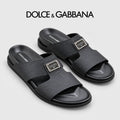 Dolce & Gabbana DG Men's Handcrafted Calfskin Slides Multi-Color