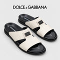 Dolce & Gabbana DG Men's Handcrafted Calfskin Slides Multi-Color