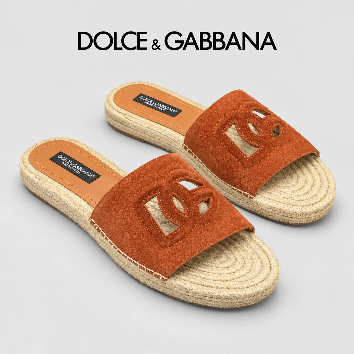 Dolce & Gabbana DG Men's Leather Strap Sandals with Aluminum Buckle