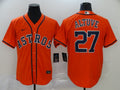 Men's Houston Astros Jose Altuve #27 Orange Replica Baseball Jerseys