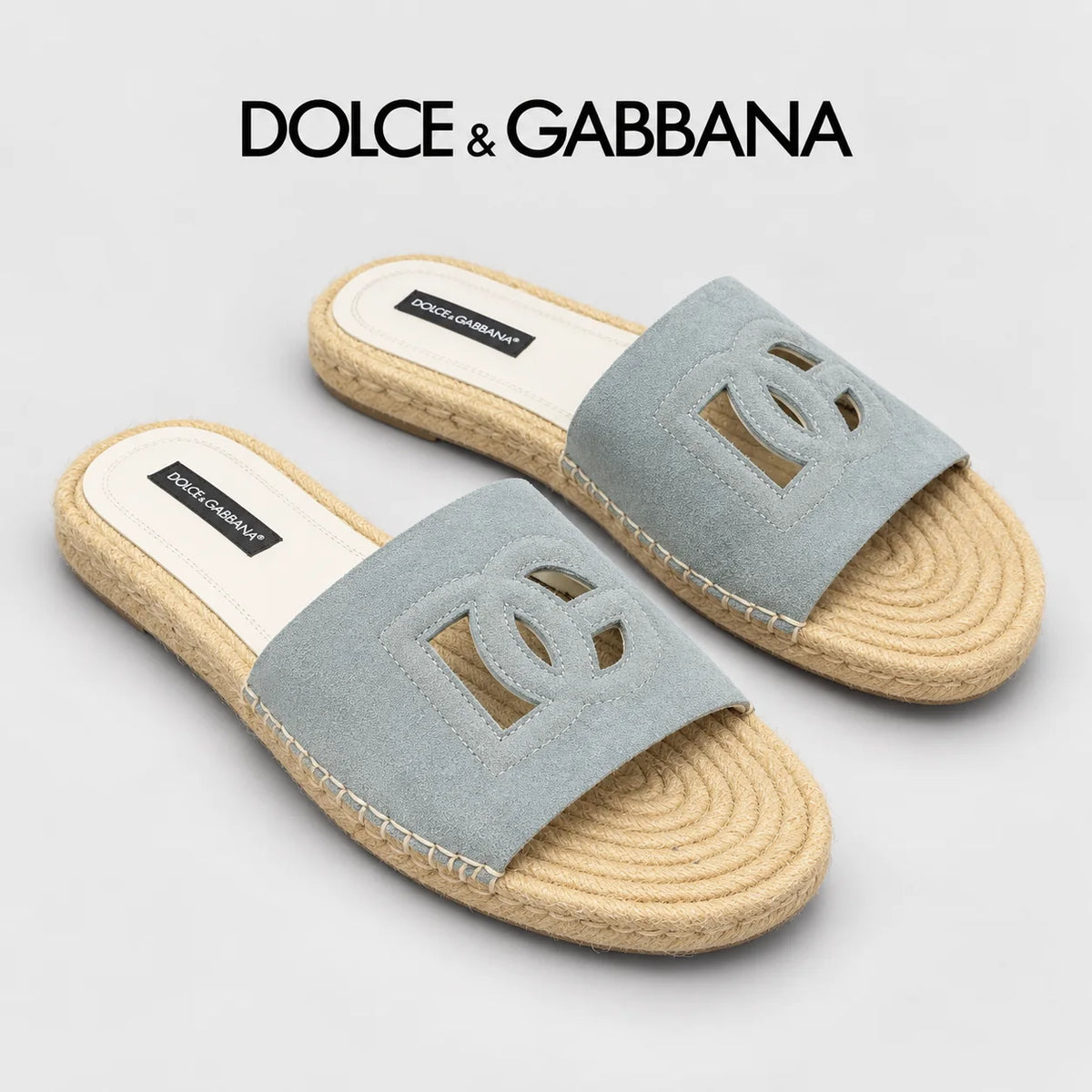 Dolce & Gabbana DG Men's Leather Strap Sandals with Aluminum Buckle