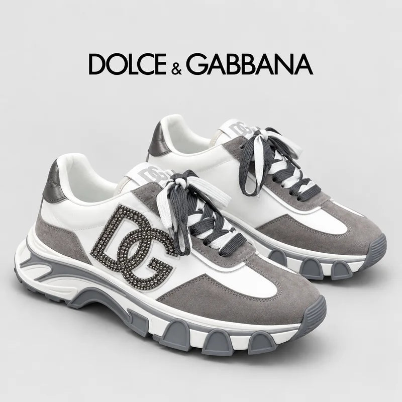 Dolce & Gabbana DG Silk Calfskin & Nubuck Casual Sneakers