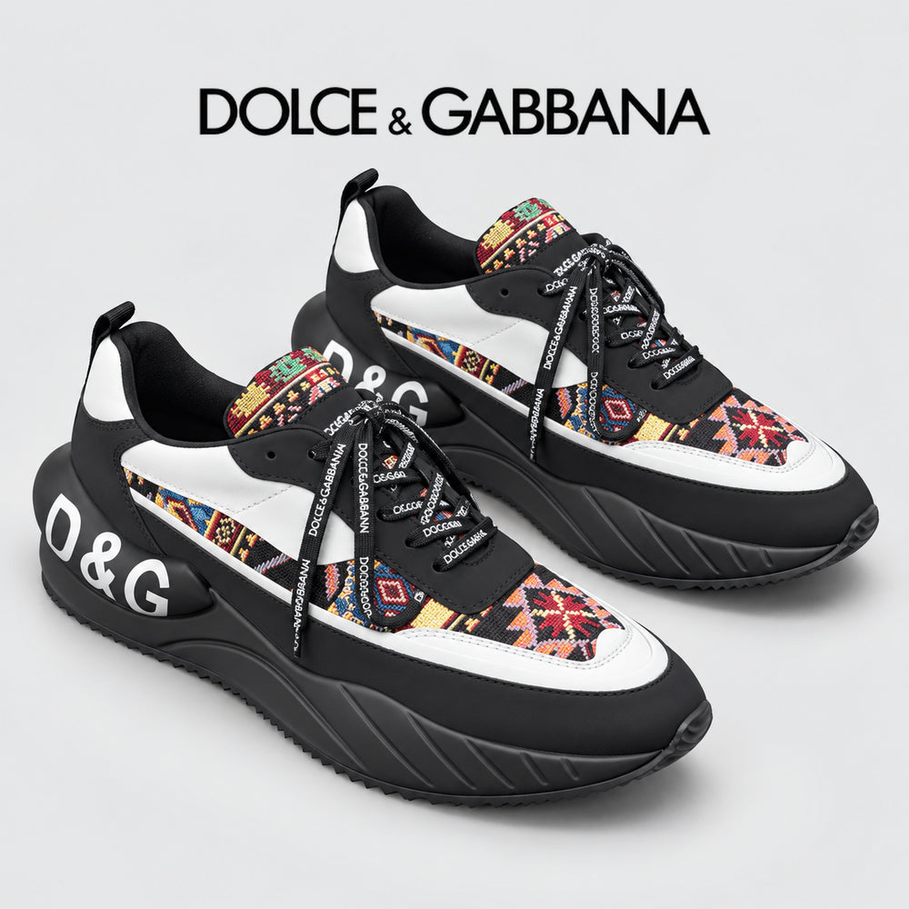 Dolce & Gabbana DG Silk Calfskin & Nubuck Casual Sneakers