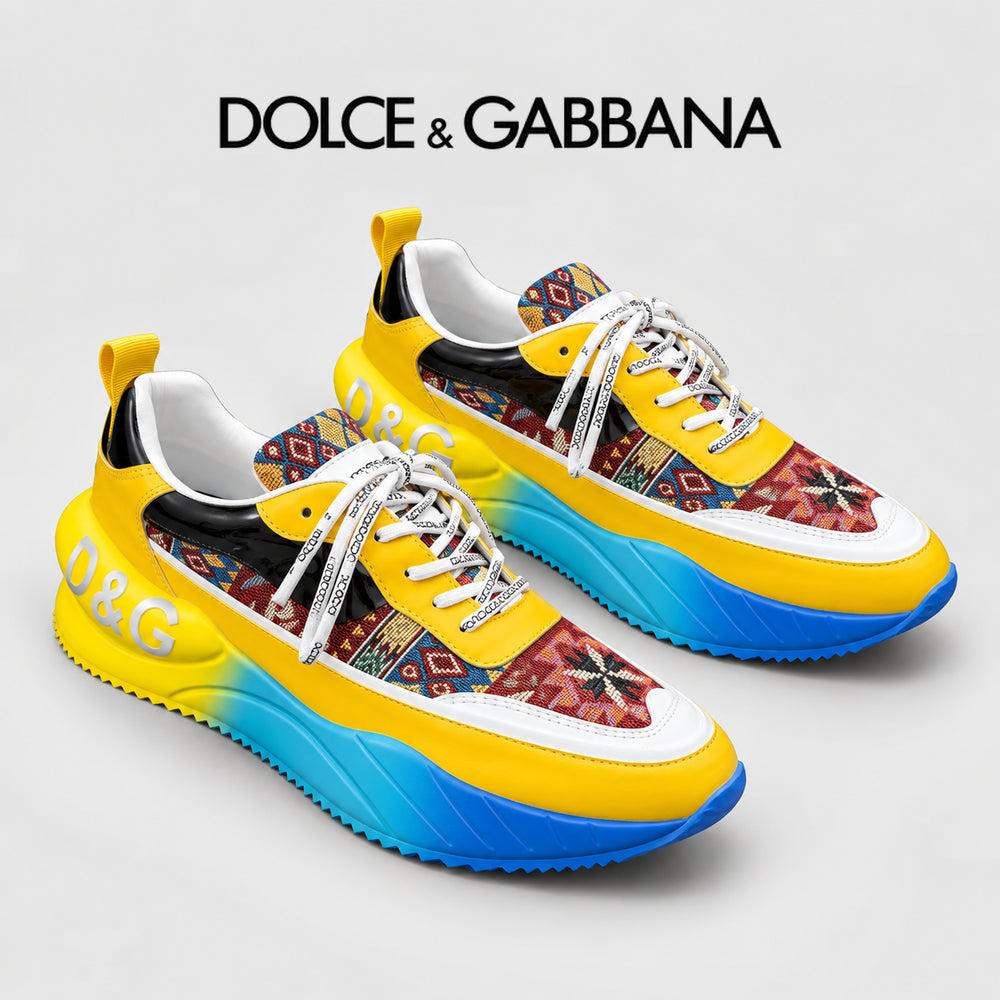 Dolce & Gabbana DG Silk Calfskin & Nubuck Casual Sneakers