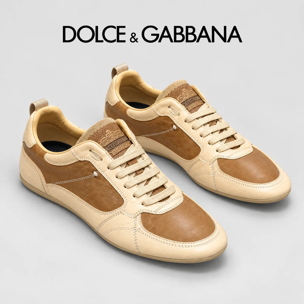 Dolce & Gabbana DG Men's Calfskin & Satin Casual Sneakers