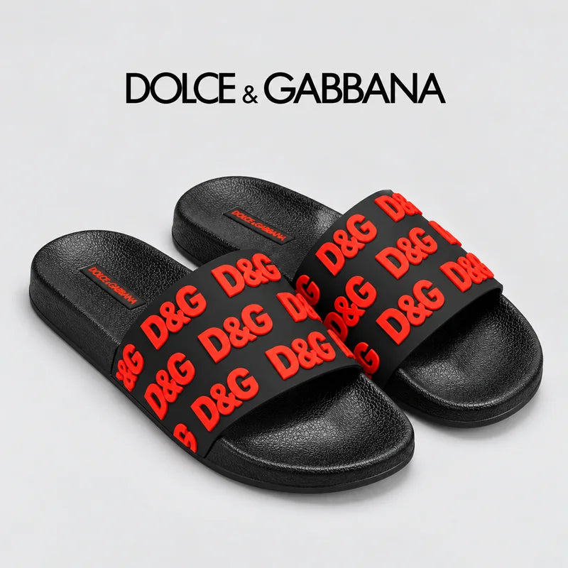 Dolce & Gabbana DG Men's Embossed-Logo PVC Slides