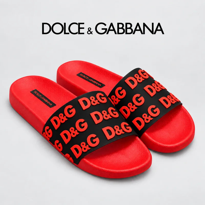 Dolce & Gabbana DG Men's Embossed-Logo PVC Slides