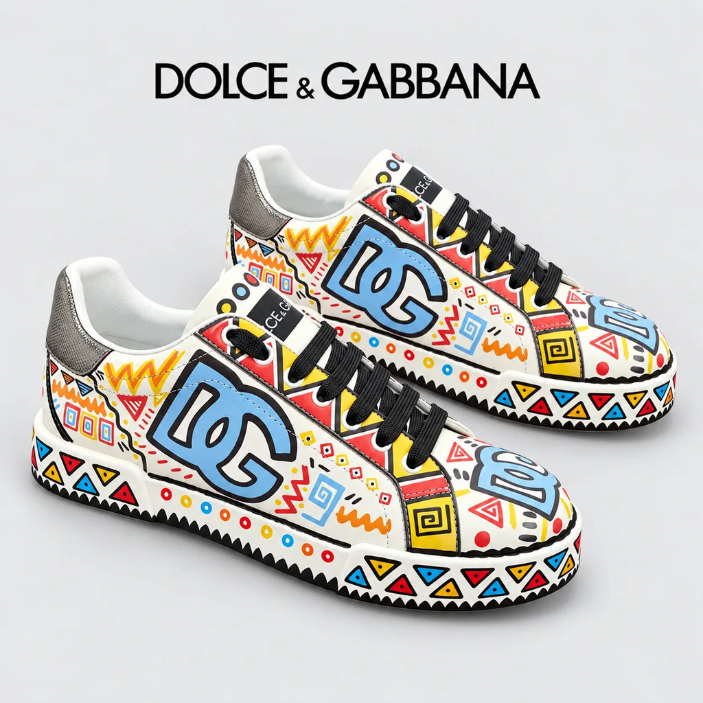 Dolce & Gabbana DG Heavy-Craft Calfskin Sneakers with 5D Accents