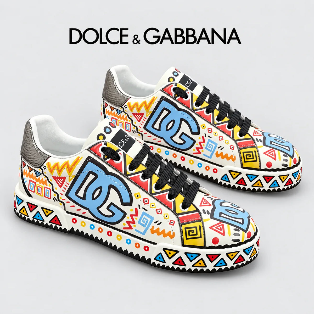 Dolce & Gabbana DG Heavy-Craft Calfskin Sneakers with 5D Accents