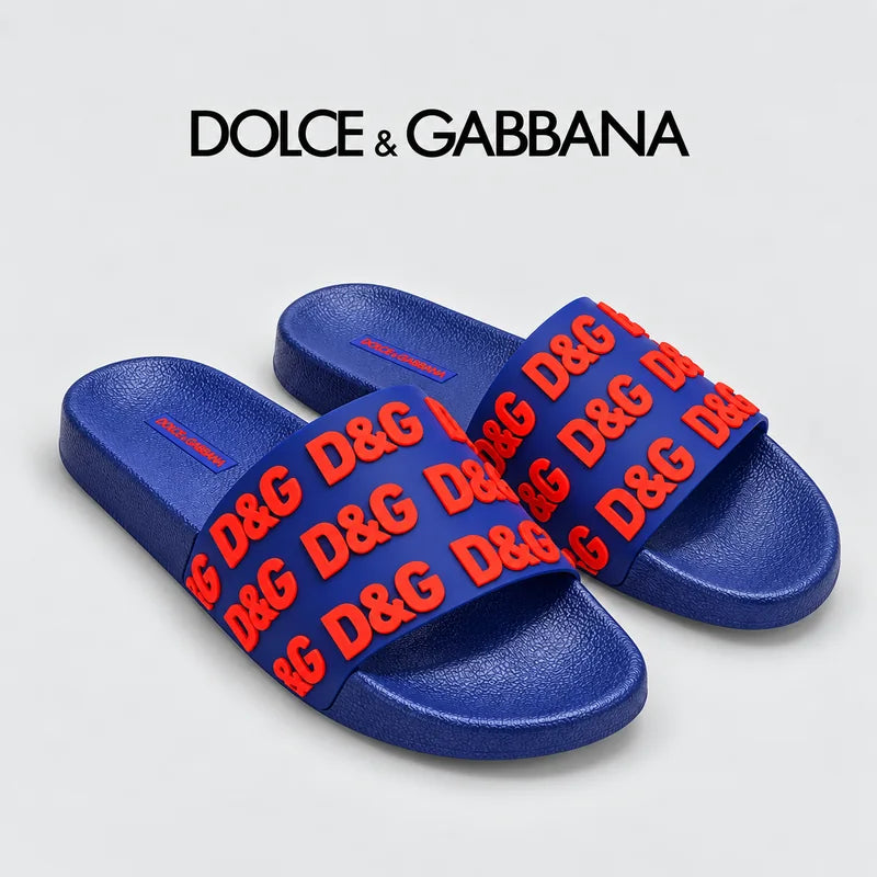 Dolce & Gabbana DG Men's Embossed-Logo PVC Slides