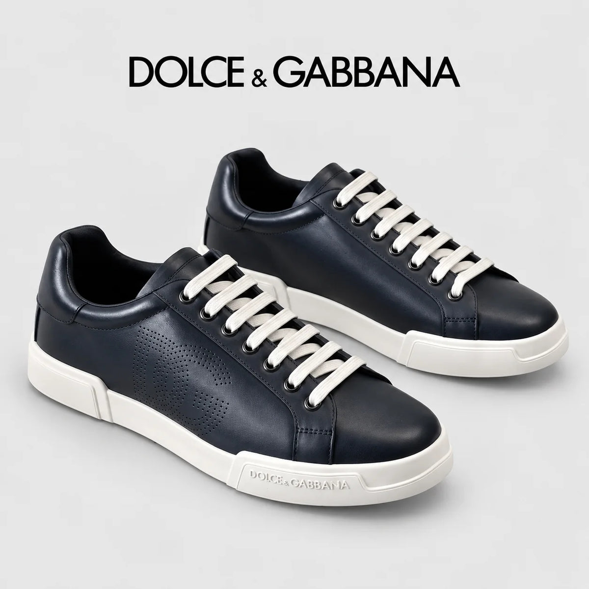 Dolce & Gabbana DG Heavy-Craft Calfskin Sneakers with 5D Accents