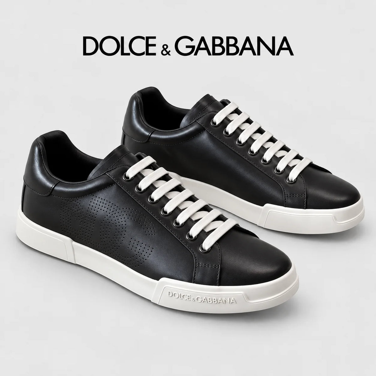 Dolce & Gabbana DG Heavy-Craft Calfskin Sneakers with 5D Accents