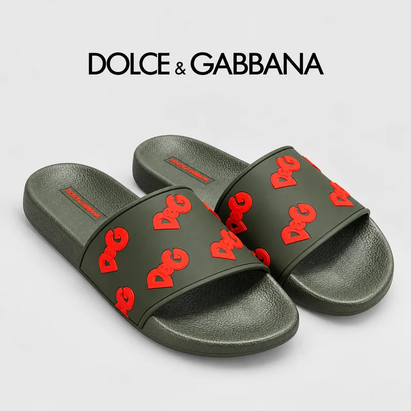 Dolce & Gabbana DG Men's Embossed-Logo PVC Slides