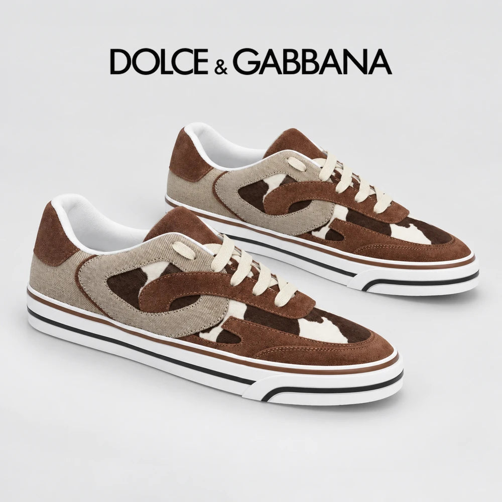Dolce & Gabbana DG Men's Multi-Material Casual Sneakers 4 Colors