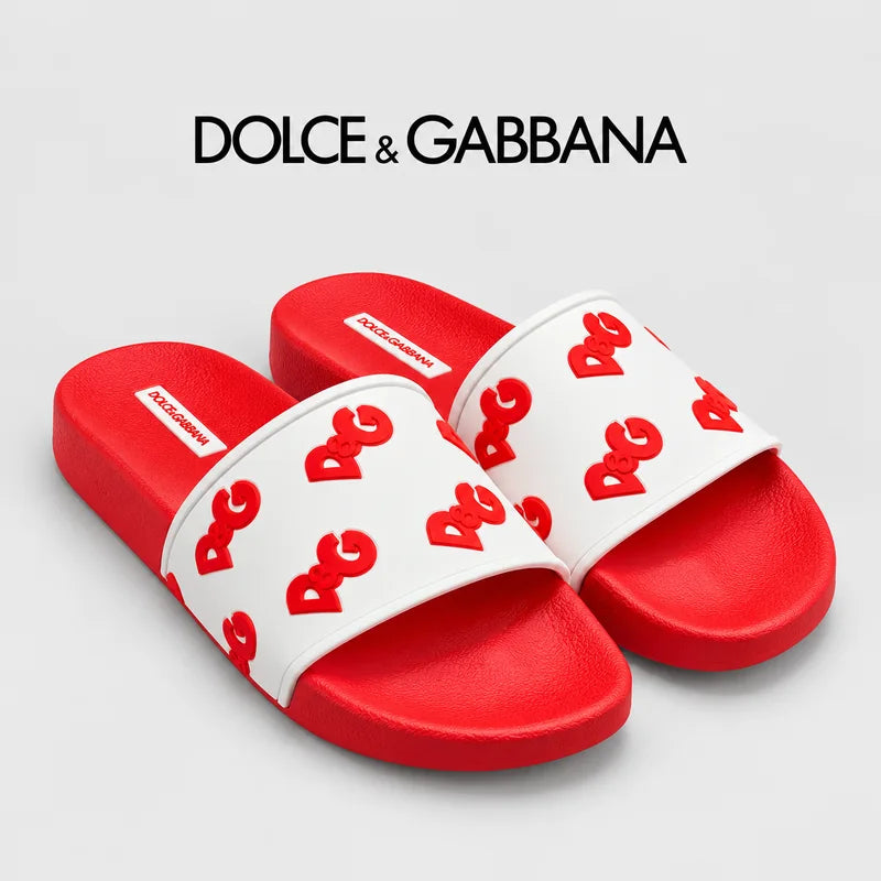 Dolce & Gabbana DG Men's Embossed-Logo PVC Slides