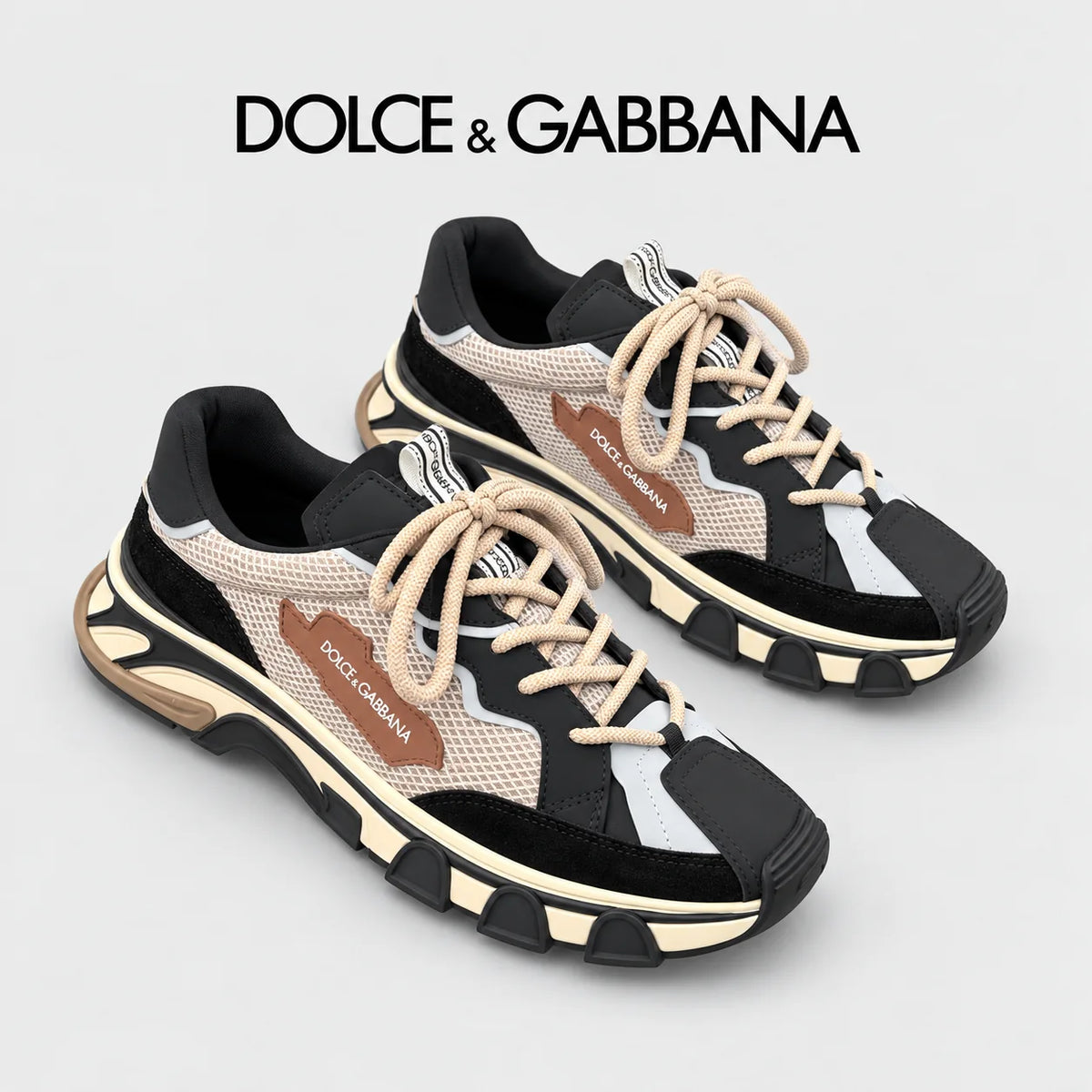 Dolce & Gabbana DG Silk Calfskin & Nubuck Casual Sneakers