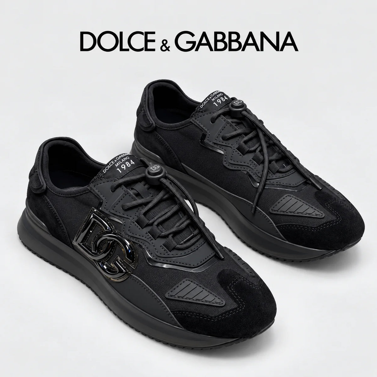 Dolce & Gabbana DG Couple's Multi-Material Casual Sneakers Multi-Color