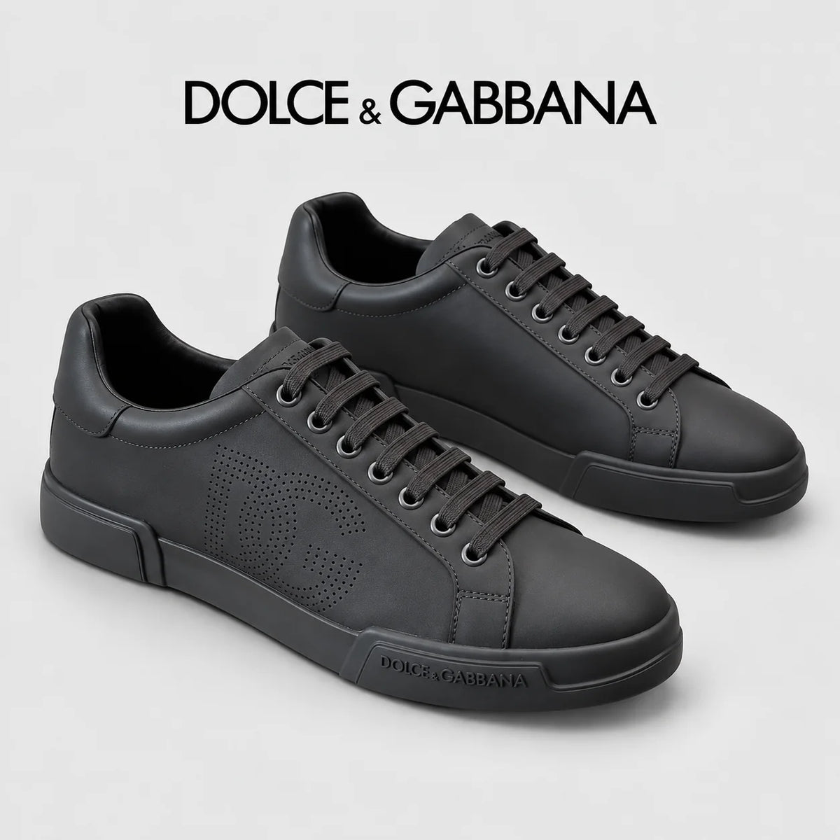 Dolce & Gabbana DG Heavy-Craft Calfskin Sneakers with 5D Accents