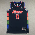 Men's Philadelphia 76ers Tyrese Maxey Navy 2021/22 Swingman Jerseys City Edition