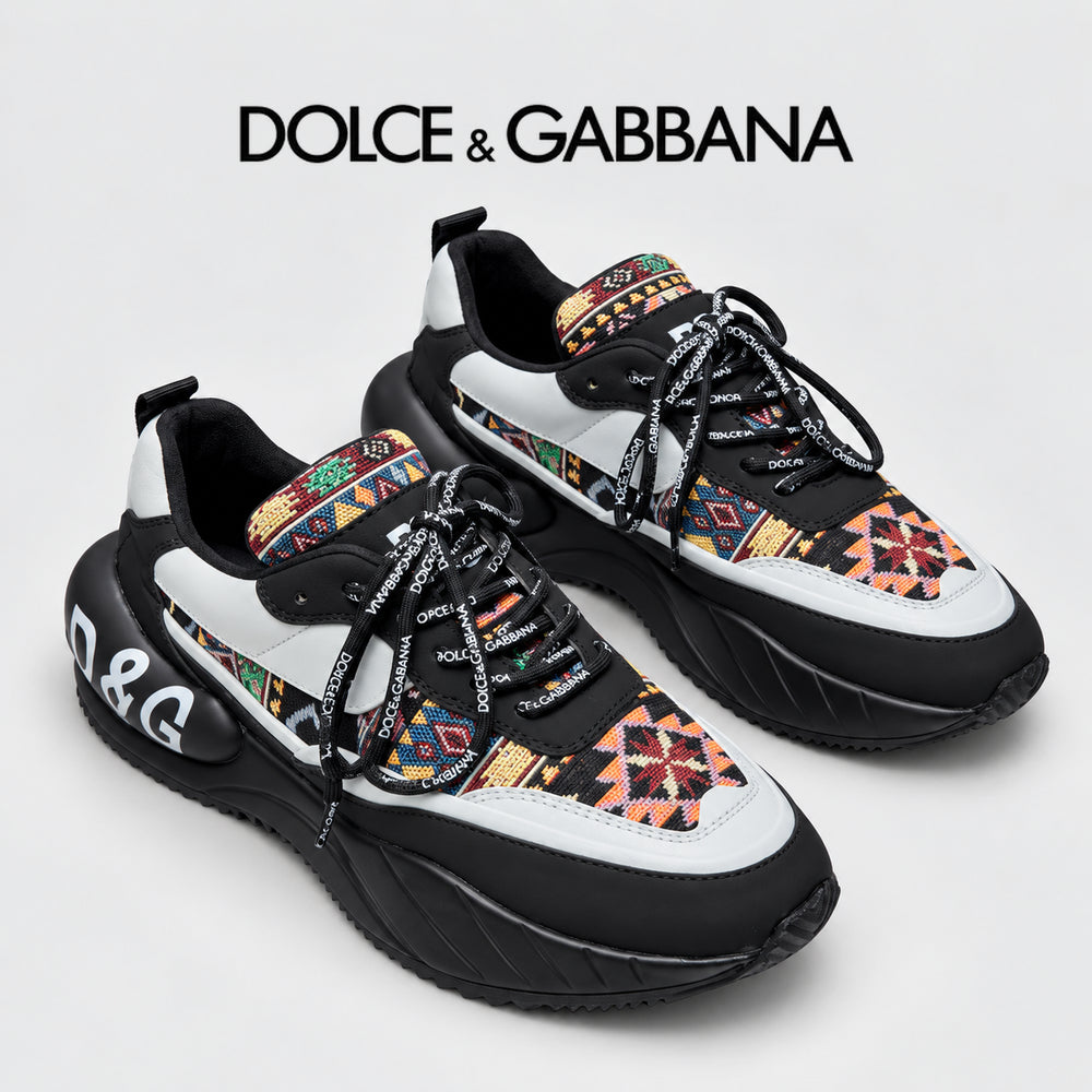Dolce & Gabbana DG Couple's Multi-Material Casual Sneakers 3 Colors