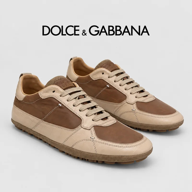 Dolce & Gabbana DG Men's Casual Sneakers with Stitched Logo
