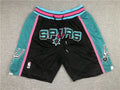 Men's San Antonio Spurs Black Hardwood Classics Basketball Shorts1