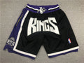 Men's Sacramento Kings 1998-99 Black Hardwood Classics Basketball Shorts1