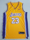 Men's Los Angeles Lakers LeBron James #23 NBA Yellow Swingman Jerseys